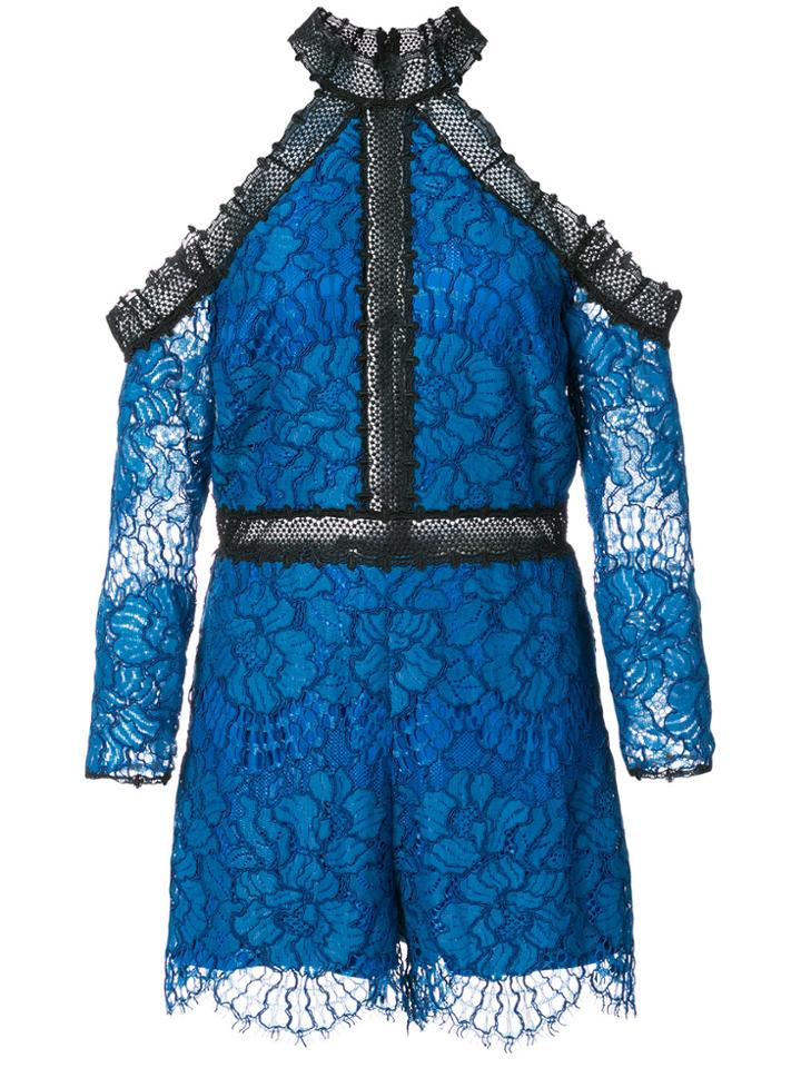 Alexis Lace Short Jumpsuit - Blue