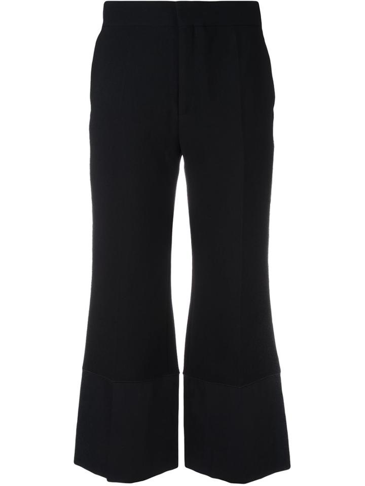 See By Chloé Contrast Hem Trousers, Women's, Size: 42, Blue, Cotton