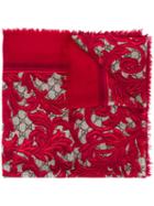 Gucci Floral Print Scarf, Women's, Red, Modal/silk