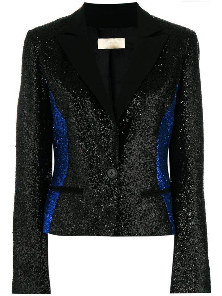 Elie Saab Glittered Colour Block Blazer - Black