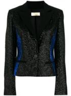 Elie Saab Glittered Colour Block Blazer - Black