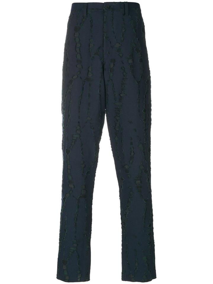 Issey Miyake Fitted Tailored Trousers - Blue