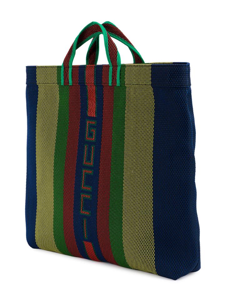 Gucci Gg Stripe Tote Bag - Green