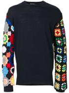 Jw Anderson Crochet Sleeves Pullover - Blue
