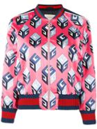 Gucci - Patterned Jacket - Women - Silk/cotton/polyamide/metallic Fibre - 44, Pink/purple, Silk/cotton/polyamide/metallic Fibre