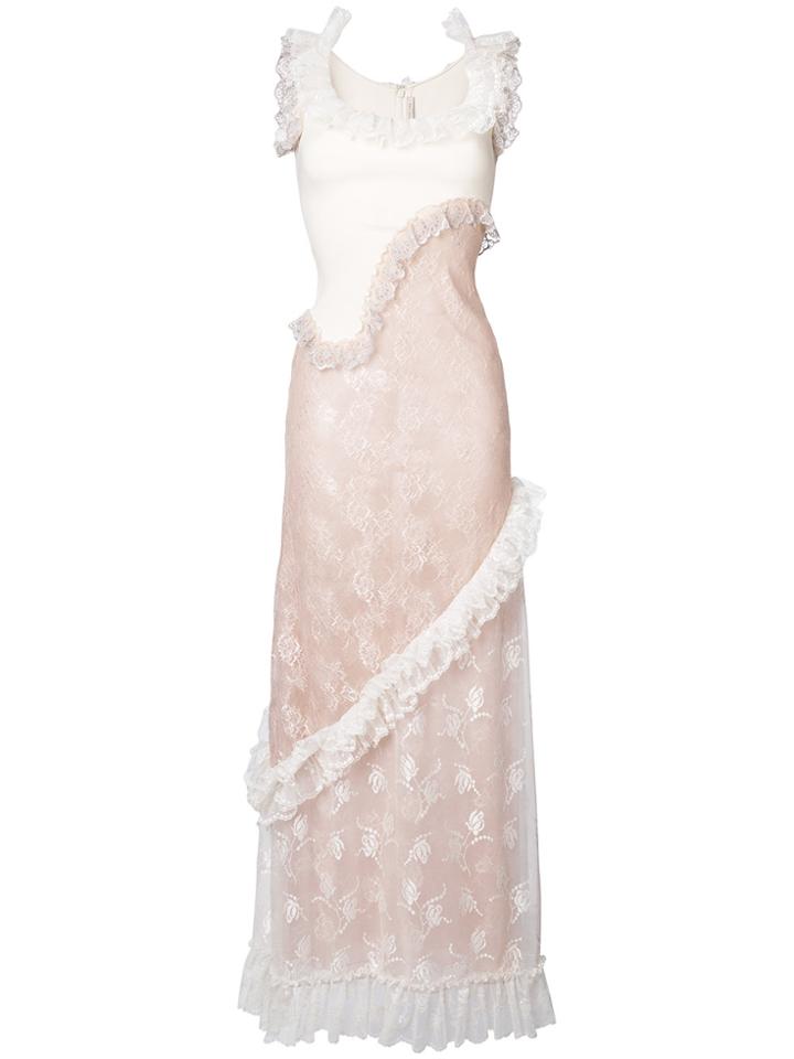 Christopher Kane Tulip Lace Frill Dress - White