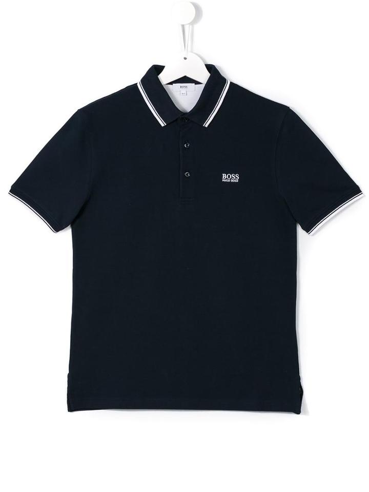 Boss Kids Embroidered Logo Polo Shirt, Boy's, Size: 16 Yrs, Blue