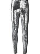 Isabel Marant - 'izard' Sequin Leggings - Women - Polyamide/polyester/spandex/elastane/rubber - 34, Grey, Polyamide/polyester/spandex/elastane/rubber