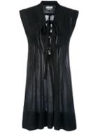 Isabel Marant Étoile Pleated Tie-neck Mini Dress, Women's, Size: 38, Black, Viscose/cotton