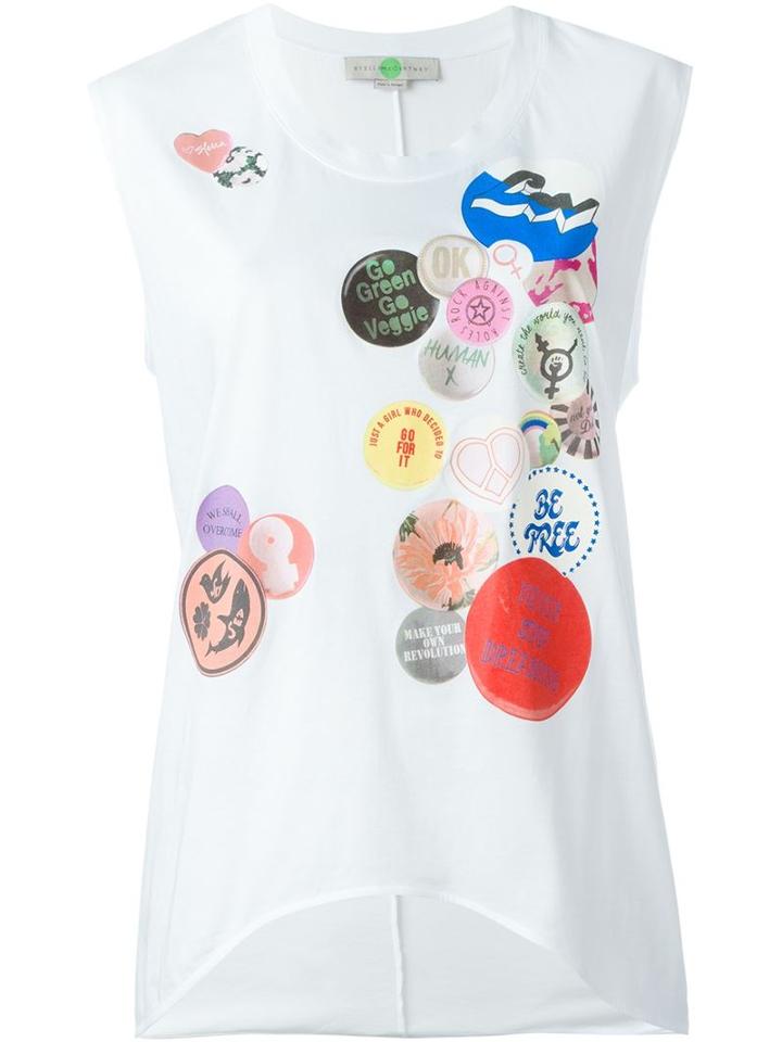 Stella Mccartney Printed T-shirt, Women's, Size: 38, White, Cotton