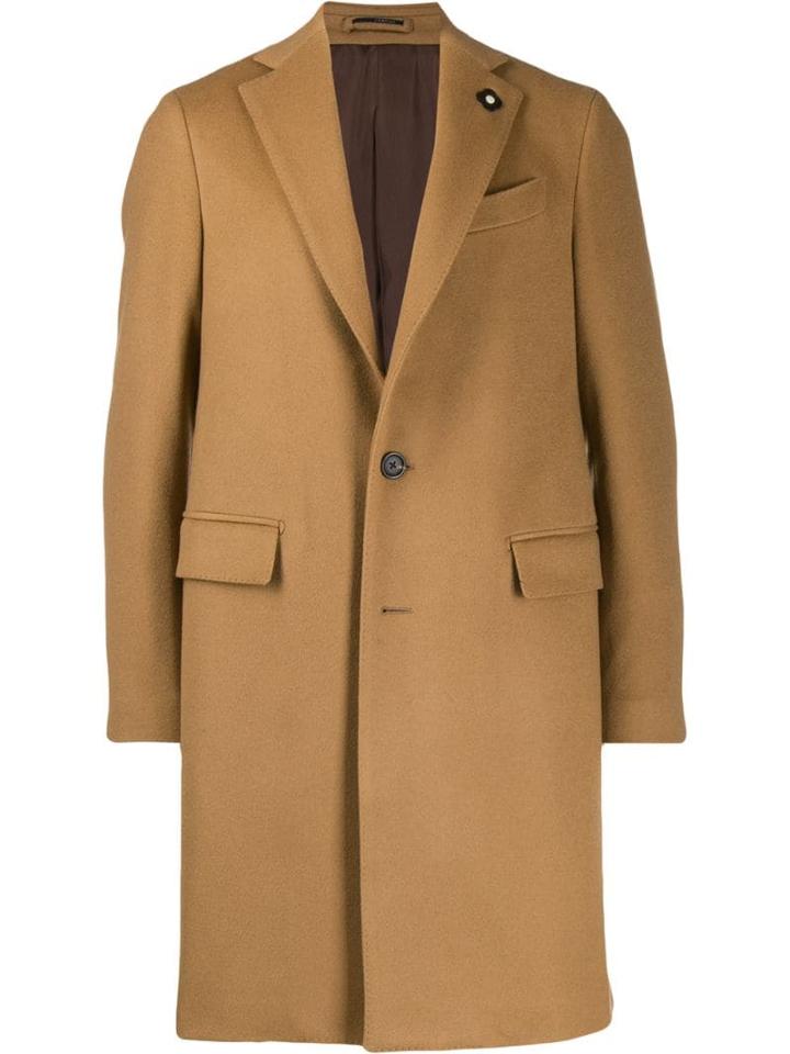 Lardini Single Breasted Coat - Neutrals