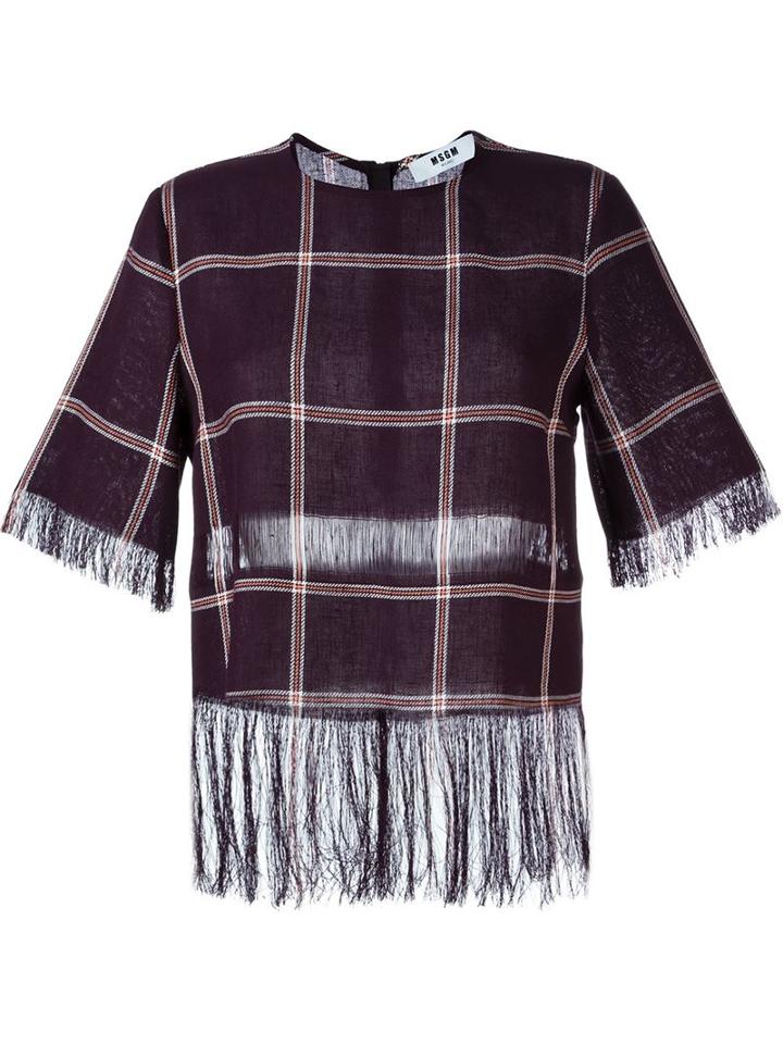 Msgm Fringed Top