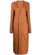 Rick Owens Quilted Drawstring-waist Coat - Brown