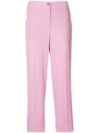 Salvatore Ferragamo Cropped Tailored Trousers - Pink & Purple