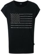 Just Cavalli Studded Flag T-shirt, Men's, Size: Small, Black, Cotton/metal (other)