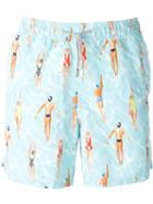 Mc2 Saint Barth Kids 'gustavia Hawaii' Swim Short