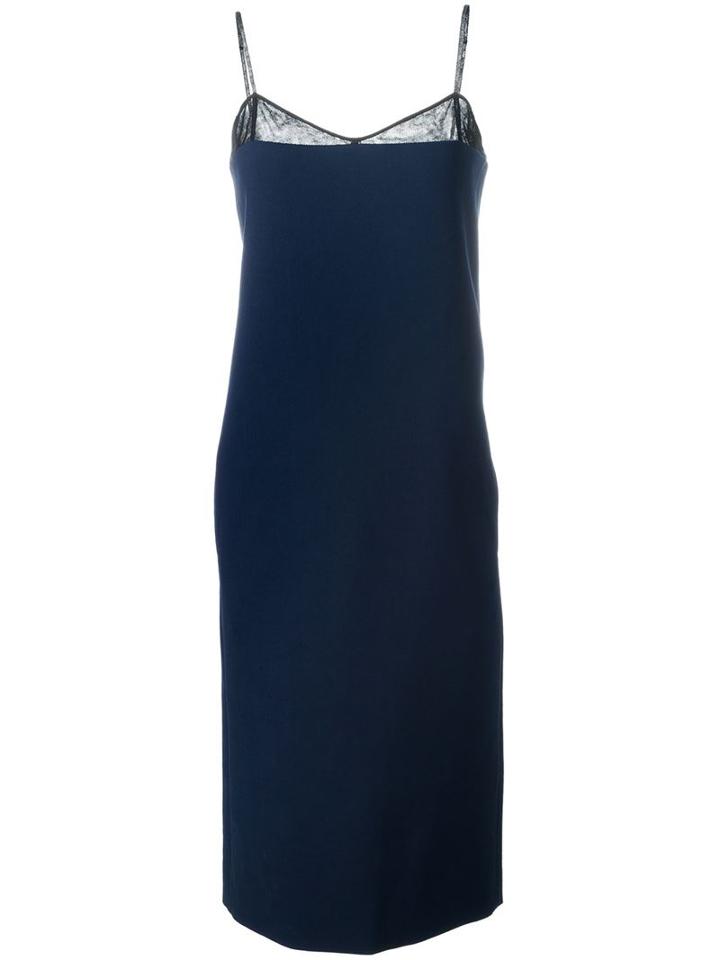 Nina Ricci Long Camisole Dress, Women's, Size: 38, Blue, Elastodiene/wool