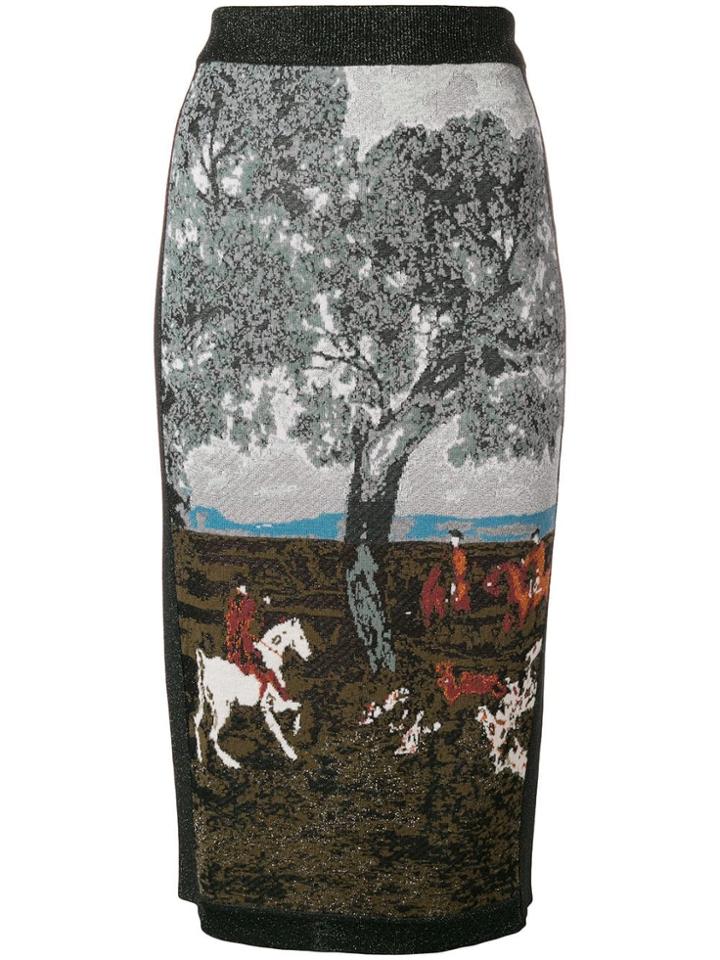 Antonio Marras Intarsia Pencil Skirt - Grey
