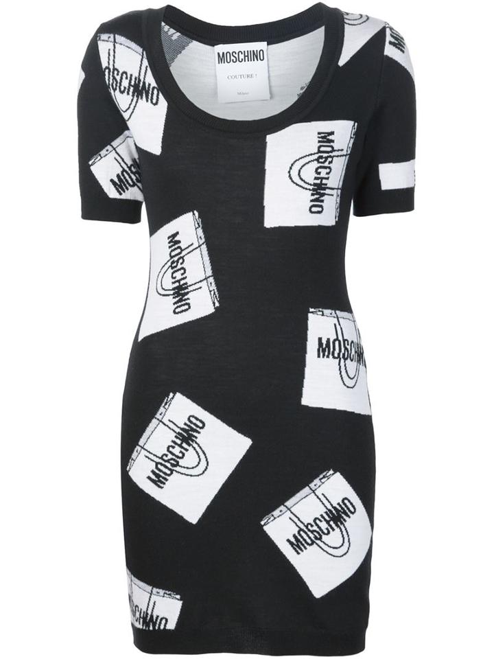 Moschino Shopping Bag Intarsia Sweater Dress
