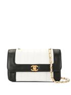 Chanel Vintage Mademoiselle Stitch Bicolour Chain Bag - White