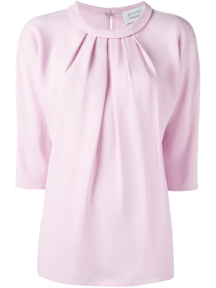 Gianluca Capannolo Ruched Blouse, Women's, Size: 44, Pink/purple, Acetate/viscose