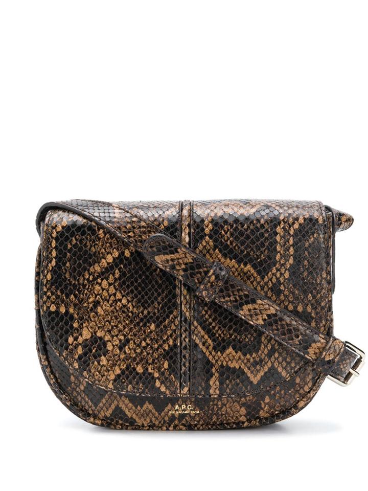 A.p.c. Snakeskin Shoulder Bag - Brown