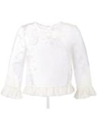 Embroidered Ruffle Blouse - Women - Silk/cotton/polyamide/polyester - 42, White, Silk/cotton/polyamide/polyester, Alberta Ferretti