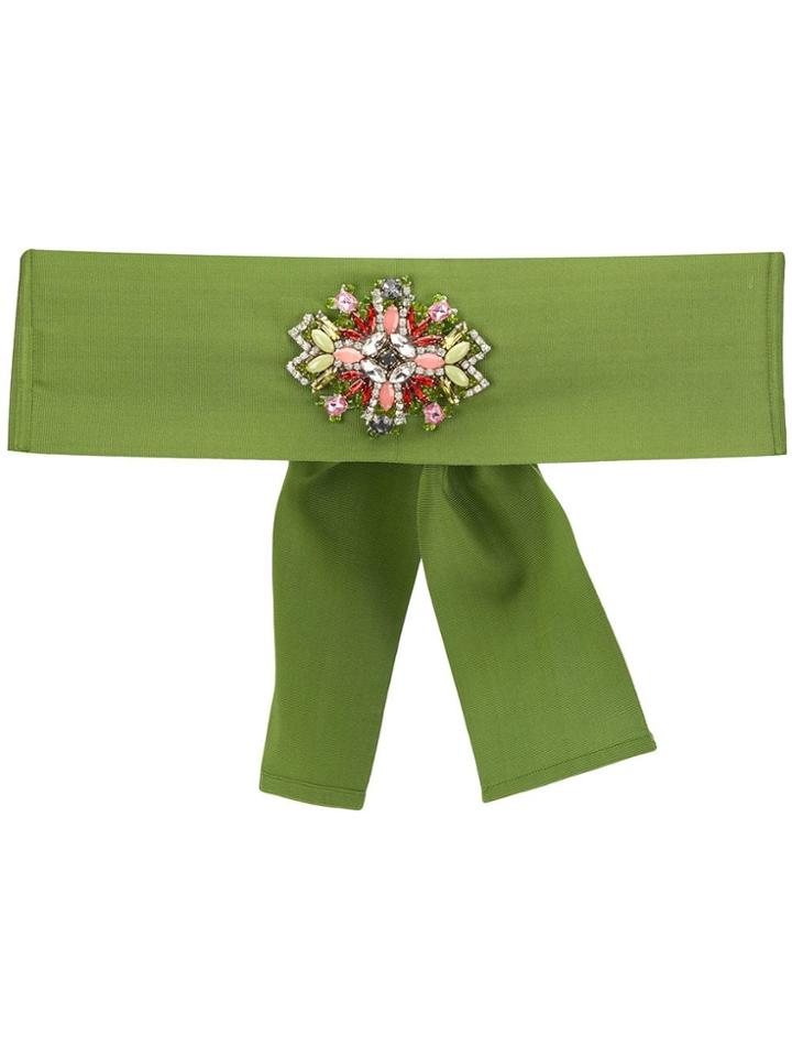 Sara Roka Floral Detail Belt - Green
