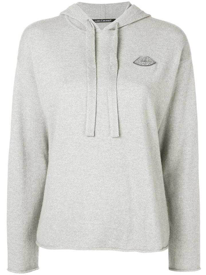 Luisa Cerano Hooded Knit Jumper - Grey