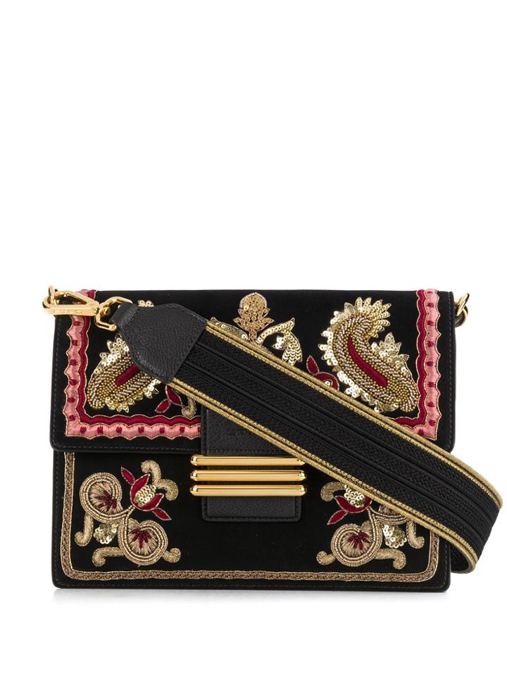 Etro Paisley Embellished Shoulder Bag - Black