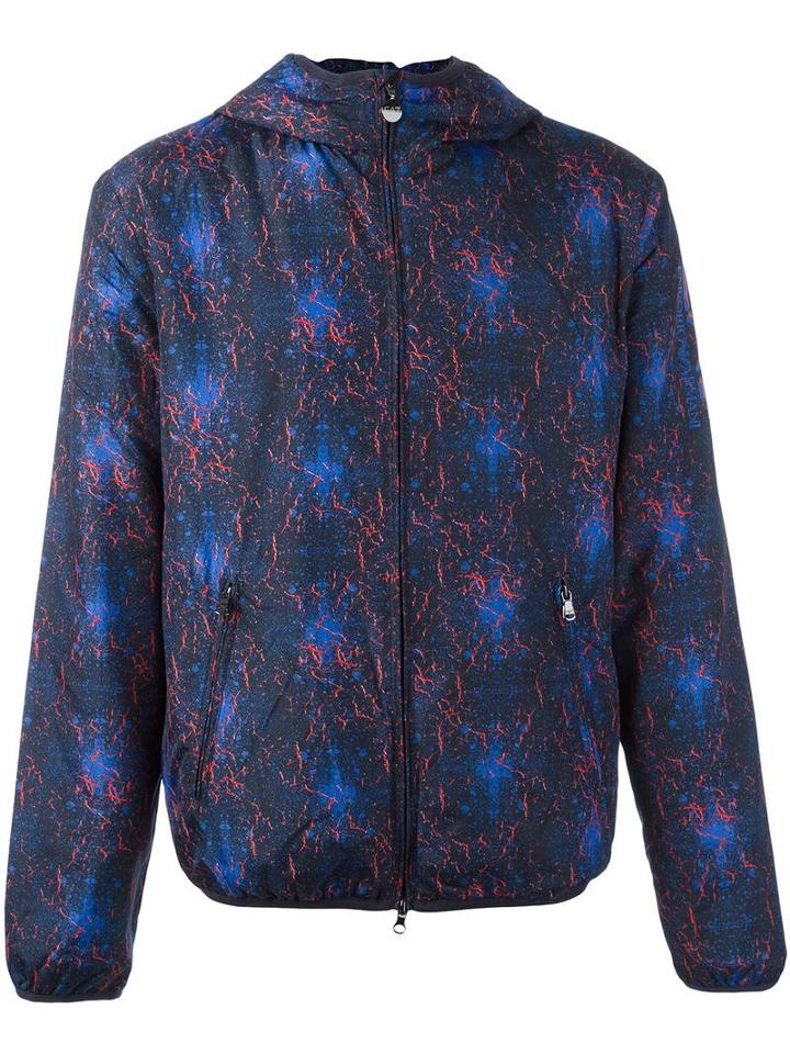 Ea7 Emporio Armani Cracked Print Windbreaker, Men's, Size: Medium, Blue, Polyester