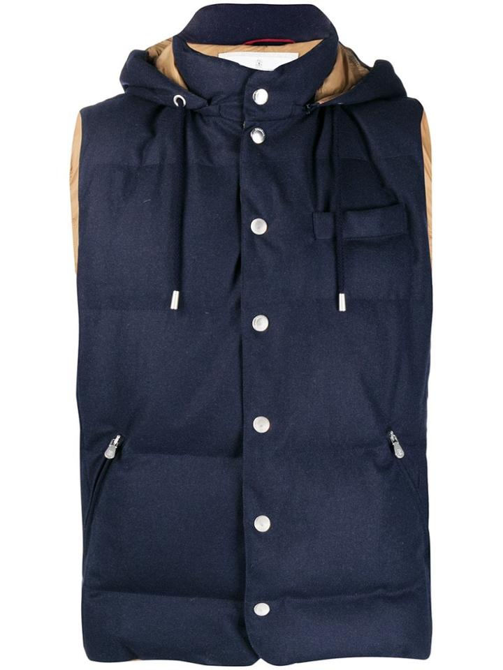 Brunello Cucinelli Sleeveless Down Jacket - Blue