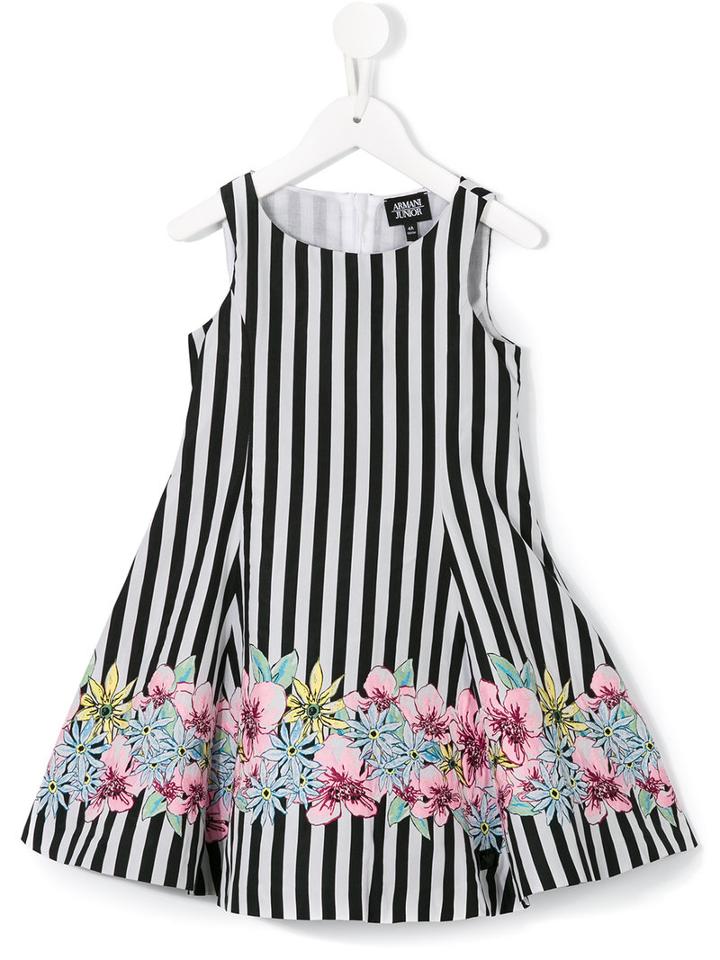 Armani Junior Striped Dress, Girl's, Size: 12 Yrs, White