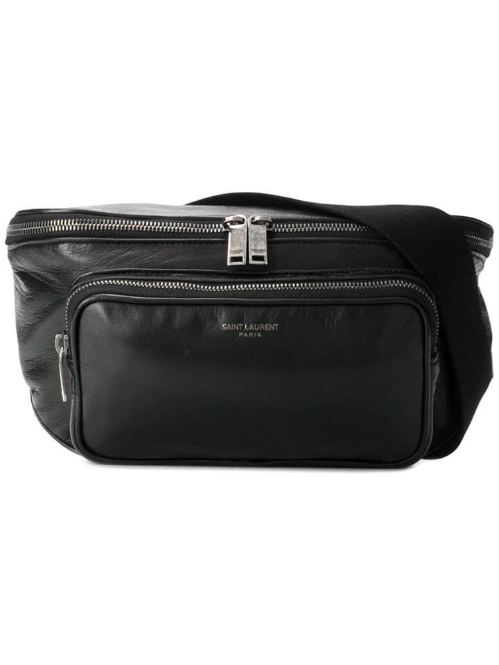Saint Laurent Leather Belt Bag - Black