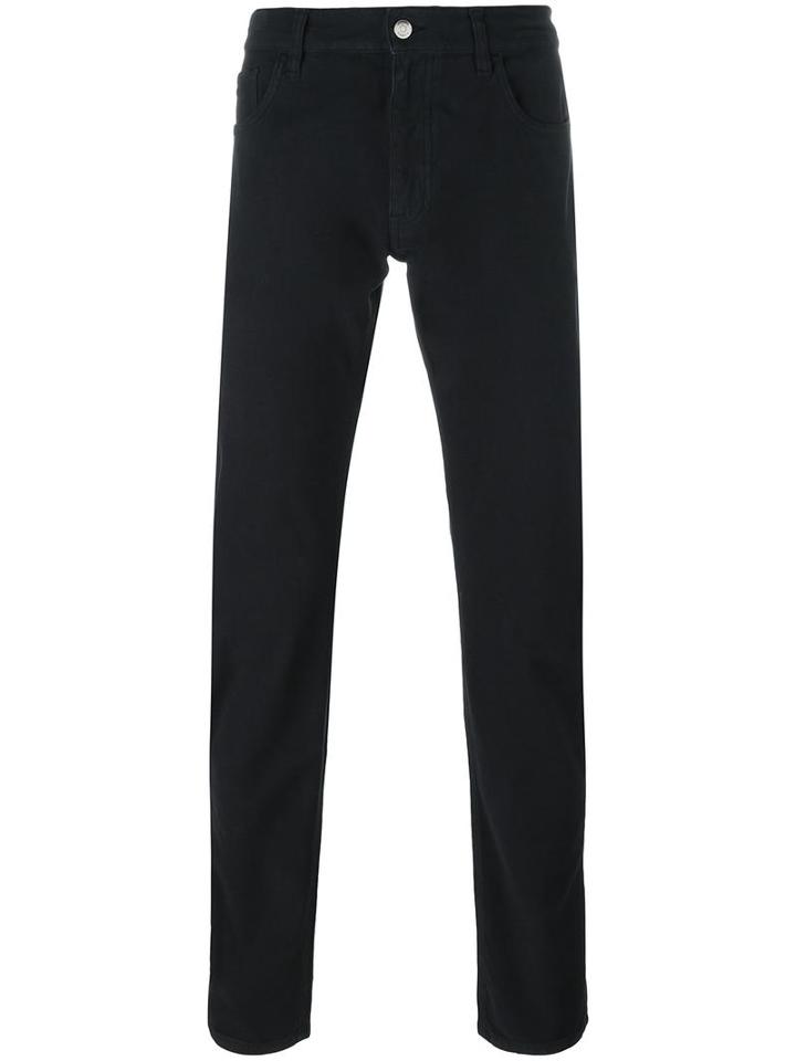 Z Zegna Slim Fit Trousers, Men's, Size: 31, Black, Cotton/spandex/elastane