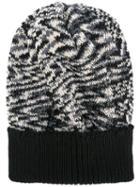 Missoni Blurry Stripes Knit Beanie, Women's, Black, Wool/acrylic