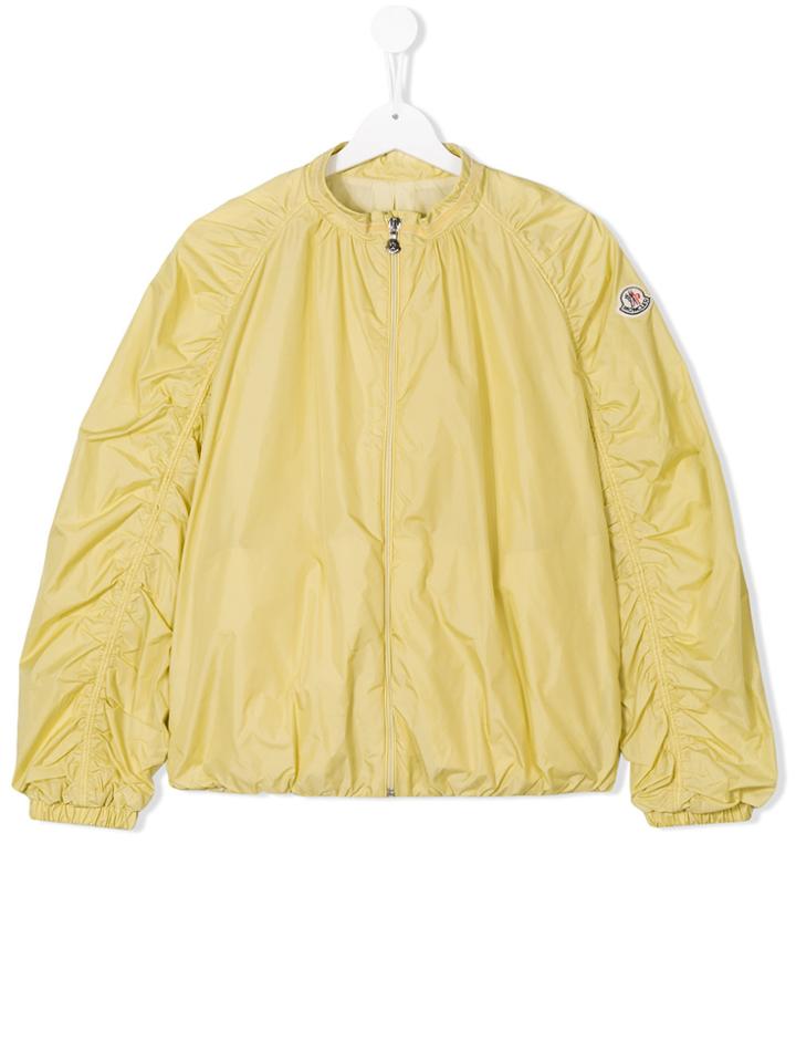 Moncler Kids Band Collar Bomber Jacket - Yellow & Orange