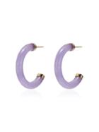 Loren Stewart Purple Jade Hoop Earrings