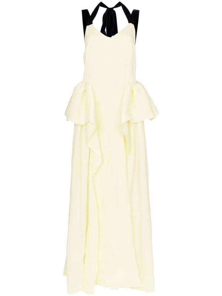 Roksanda Tirese Cascade-panel Organza Dress - Yellow
