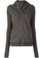Rick Owens Drkshdw Curved Zip Hoodie, Women's, Size: Medium, Grey, Cotton