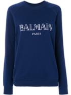 Balmain Printed Logo Sweatshirt - Blue