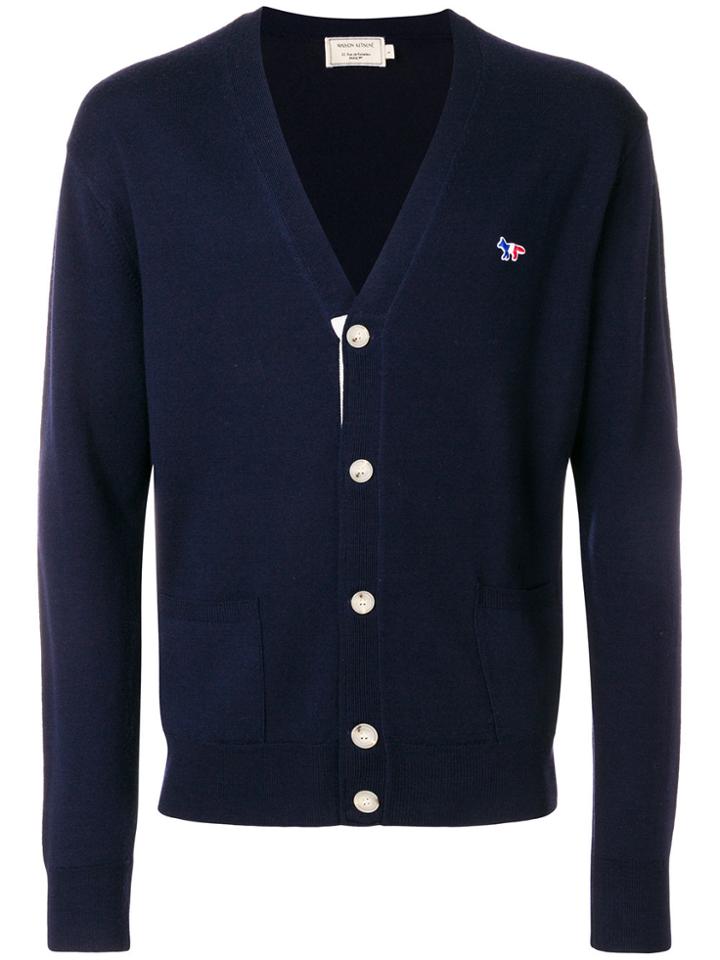 Maison Kitsuné Patch Pocket Cardigan - Blue