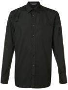 Alexander Mcqueen Buckle Strap Shirt, Men's, Size: 15 1/2, Black, Cotton