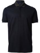 Lanvin Contrasted Collar Polo Shirt, Men's, Size: S, Blue, Cotton
