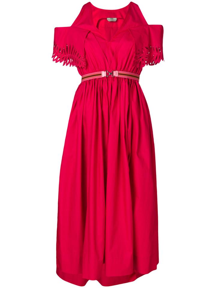 Fendi Cold-shoulder Flared Dress