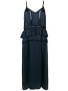 Iro - Ruffle Midi Dress - Women - Silk/polyamide - 36, Black, Silk/polyamide