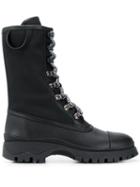 Prada Leather Hiker Boots - Black