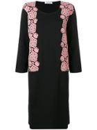 Blumarine Floral Embroidery Sweater Dress - Black