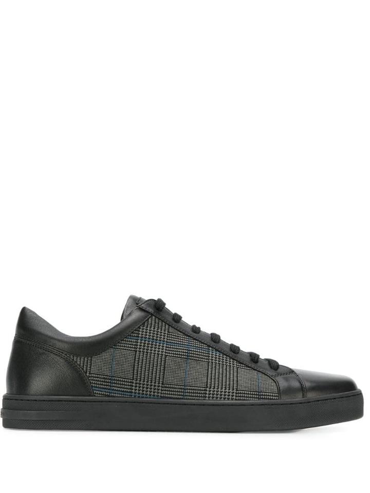 Moreschi Checked Panel Sneakers - Black