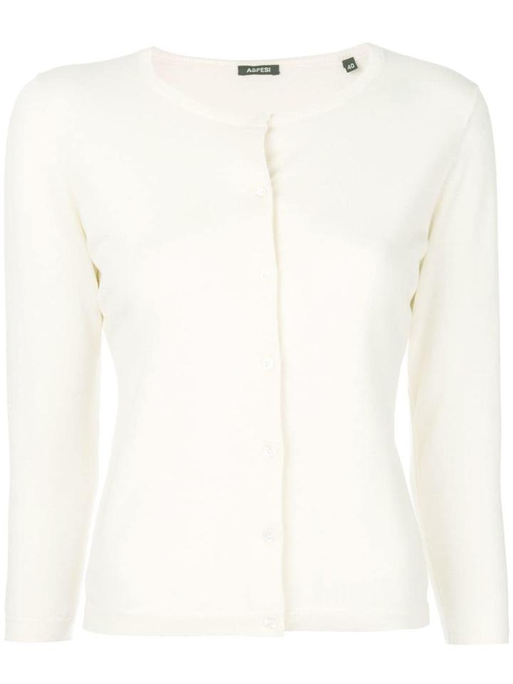 Aspesi Round Neck Cardigan - Neutrals